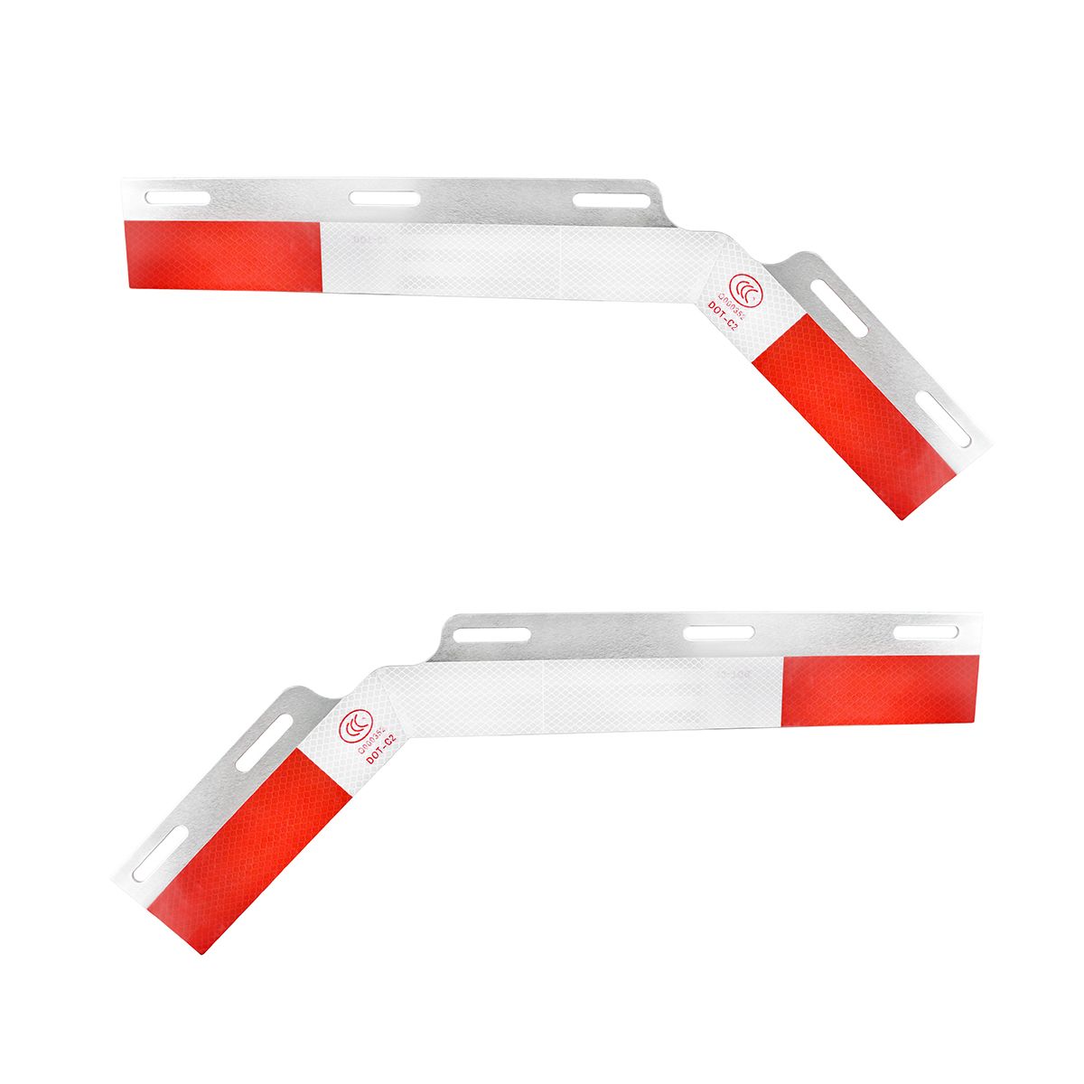 Aluminum 45 Degree Angled Conspicuity Reflector Top Flap Plate (Pair)