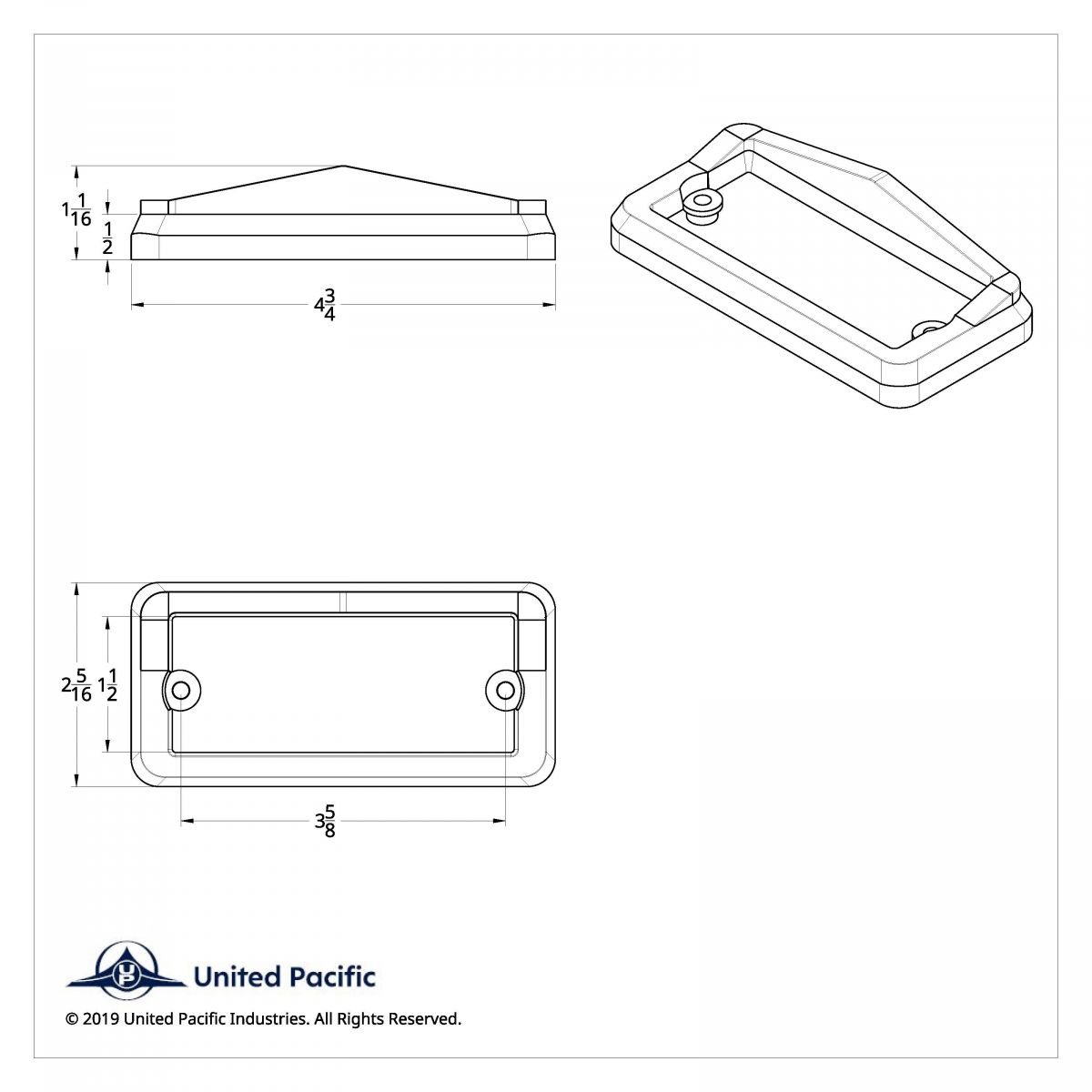 Chrome Plastic Rectangular Visor Light Bezel For Freightliner - Thumbnail 2