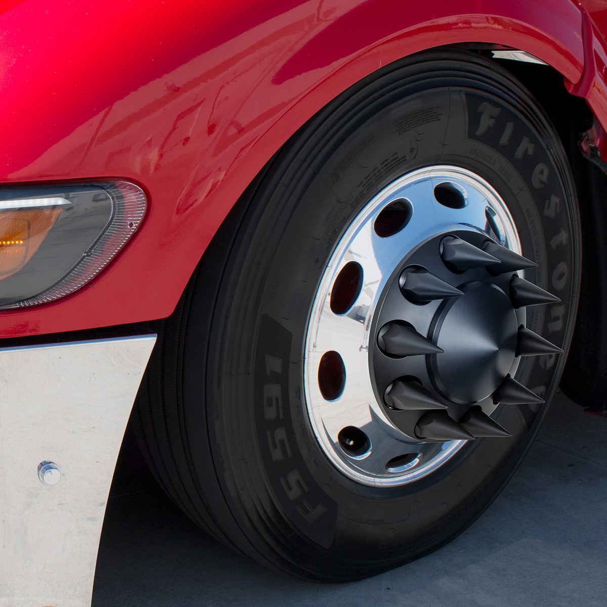 33mm x 4-3/4" Matte Black Spike Nut Cover With Flange- Thread-On (Bulk) - Thumbnail 2