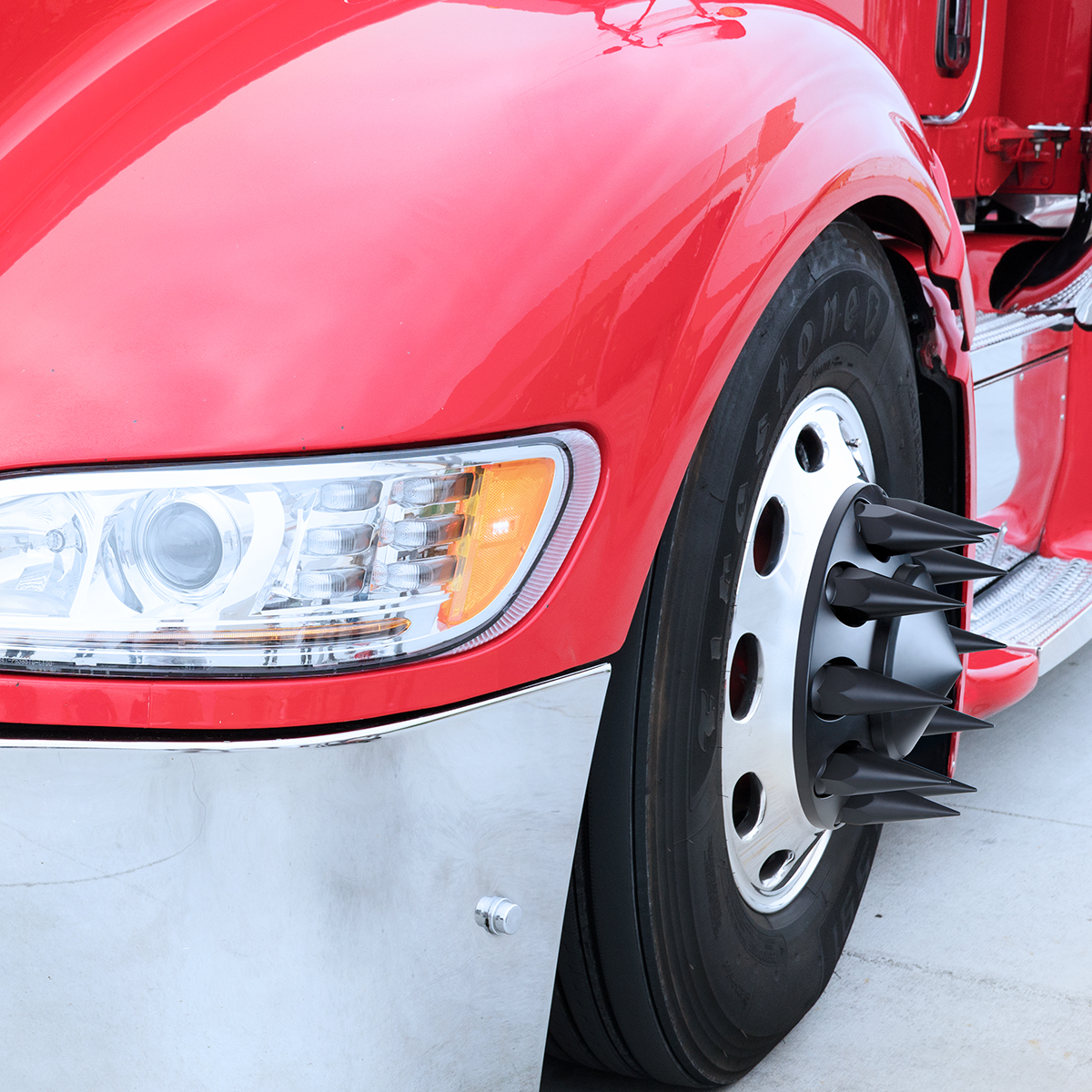 33mm X 4-3/4" Matte Black Spike Nut Covers With Flange- Thread-On (60-Pack) - Thumbnail 4