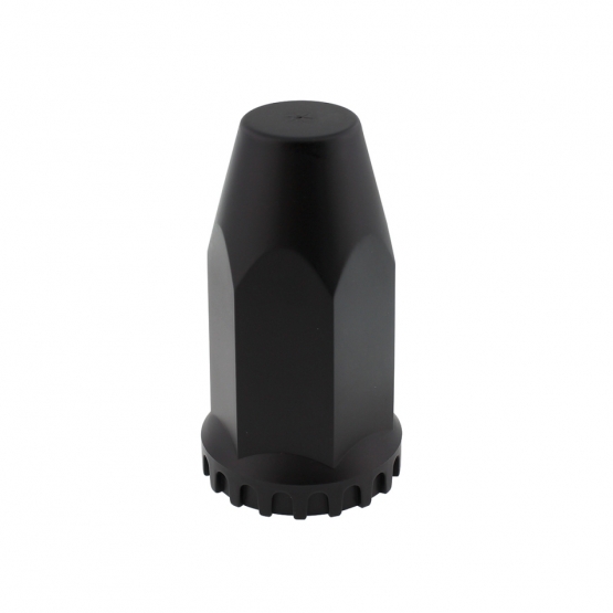 33mm X 4" Matte Black Tall Nut Cover With Flange - Thread-On (Bulk)