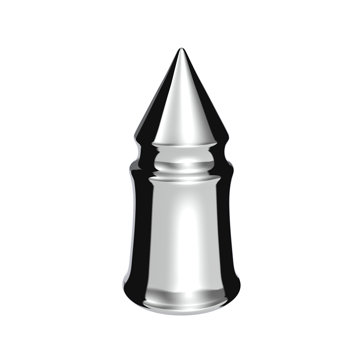 33mm X 4-3/8" Chrome Plastic V-Spike Nut Cover - Thread-On (Bulk) - Thumbnail 6