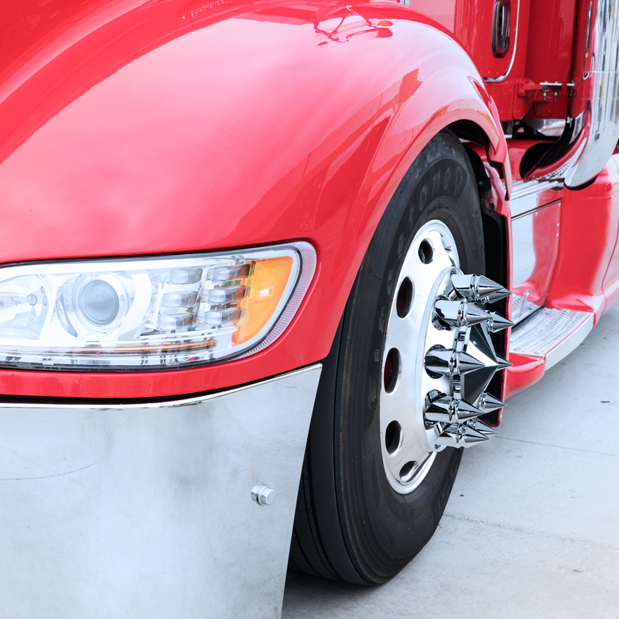 33mm X 4 3/8" Chrome Plastic V-Spike Nut Cover - Push-On (Bulk) - Thumbnail 3