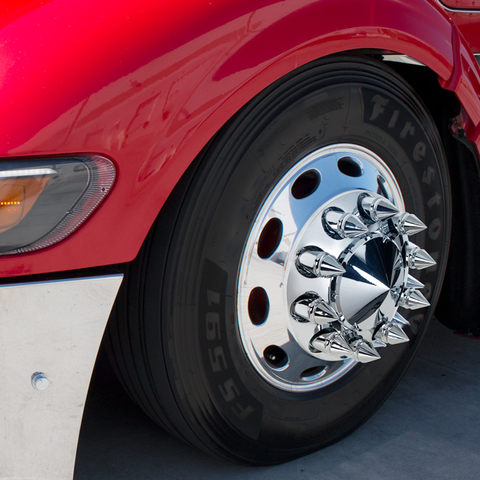 33mm X 4 3/8" Chrome Plastic V-Spike Nut Cover - Push-On (Bulk) - Thumbnail 4