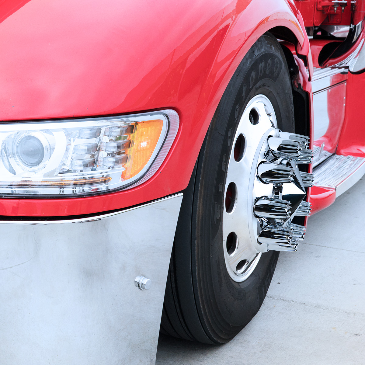 33mm x 3-3/4" Chrome Plastic Crown Nut Covers - Thread-On (60-Pack) - Thumbnail 4