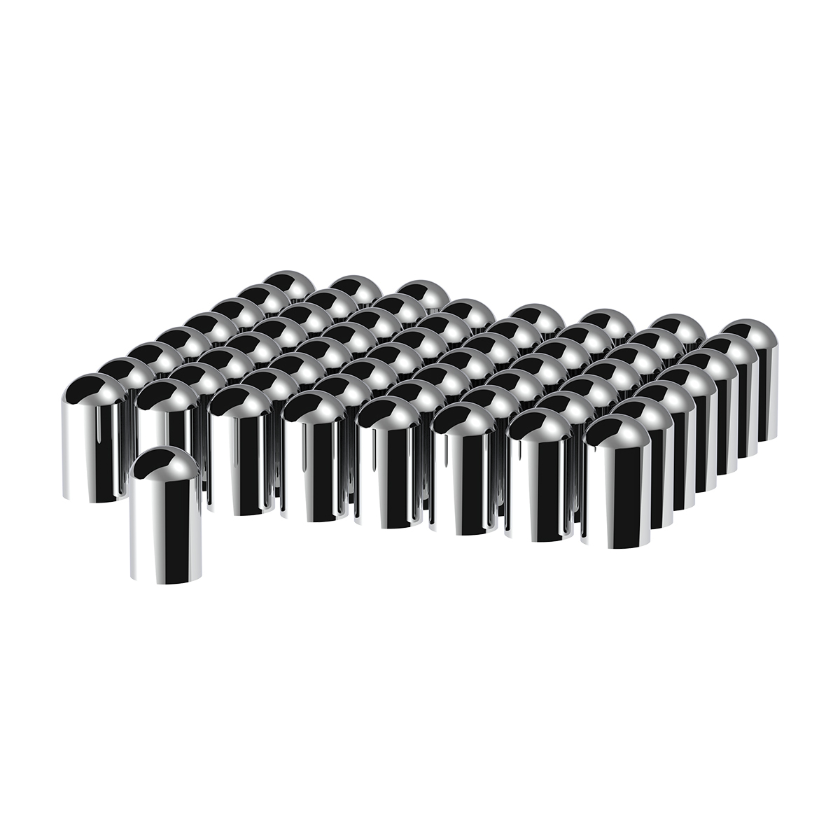 33mm X 3-3/4" Chrome Plastic Dome Nut Covers - Thread-On (60-Pack) - Thumbnail 10
