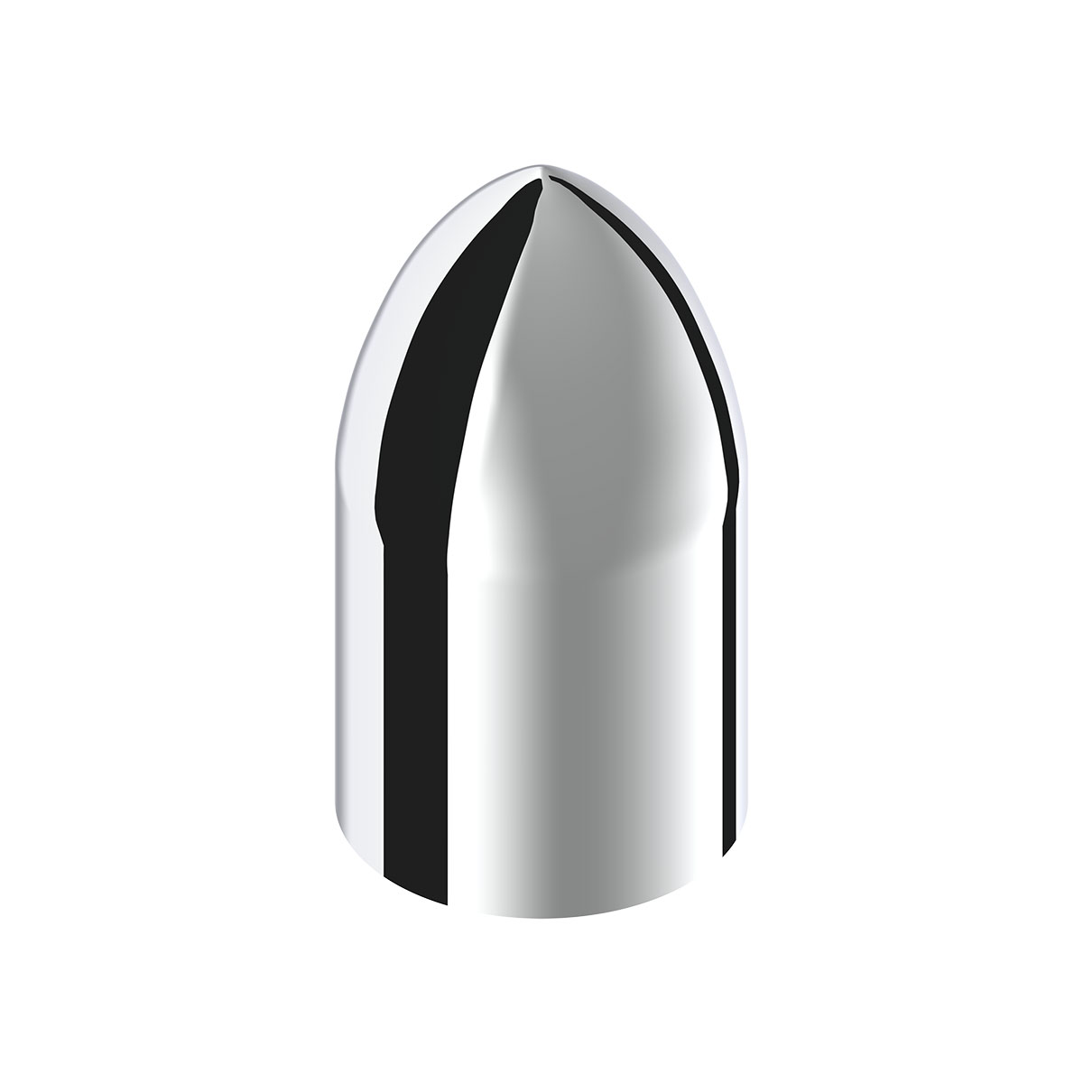 33mm x 3-7/8" Chrome Plastic Bullet Nut Covers - Thread-On (10-Pack) - Thumbnail 2