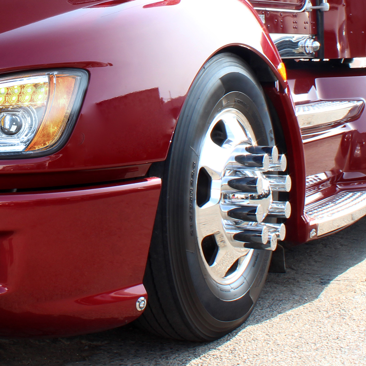 33mm x 3-1/2" Chrome Plastic Cylinder Nut Cover - Push-On (Bulk) - Thumbnail 2