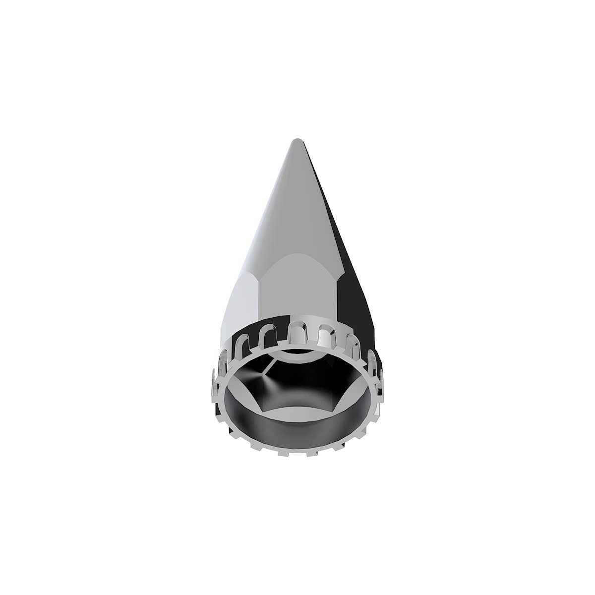 33mm x 4-3/4" Chrome Super Spike Nut Cover - Thread-On (Bulk) - Thumbnail 3