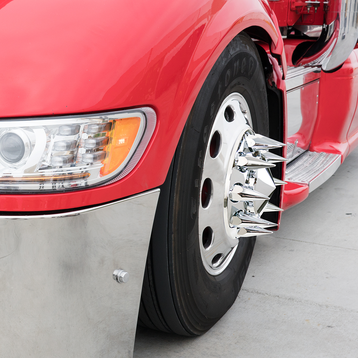 33mm x 4-3/4" Chrome Super Spike Nut Cover - Thread-On (Bulk) - Thumbnail 5