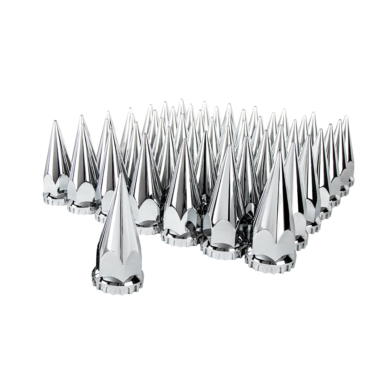 33mm X 4-3/4" Chrome Super Spike Nut Covers - Thread-On (60-Pack) - Thumbnail 10