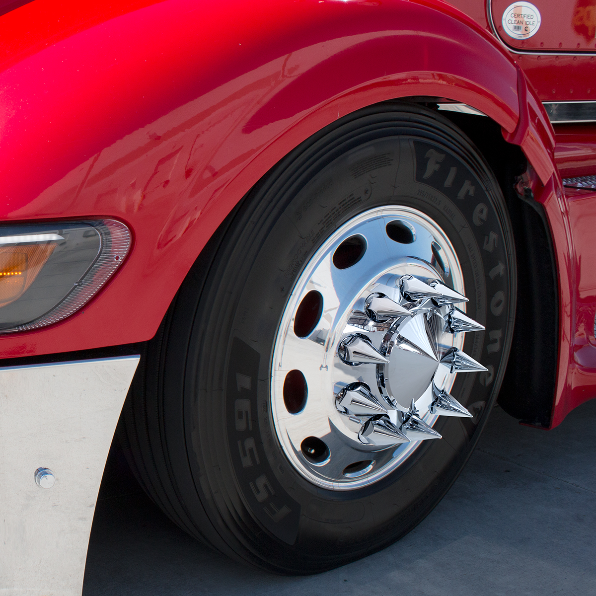 33mm X 4 7/8" Chrome Plastic Super Spike Nut Cover - Push-On (Bulk) - Thumbnail 4