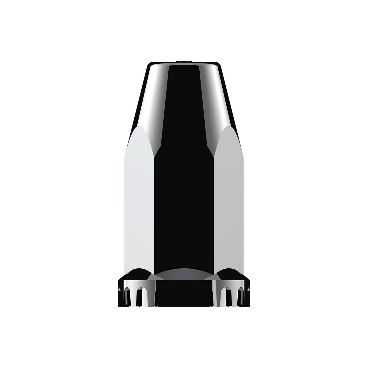 33mm X 4" Chrome Plastic Extra Tall Nut Cover With Flange - Thread-On (Bulk) - Thumbnail 3