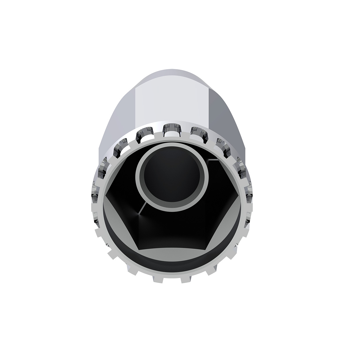 33mm X 4" Chrome Plastic Extra Tall Nut Cover With Flange - Thread-On (Bulk) - Thumbnail 4