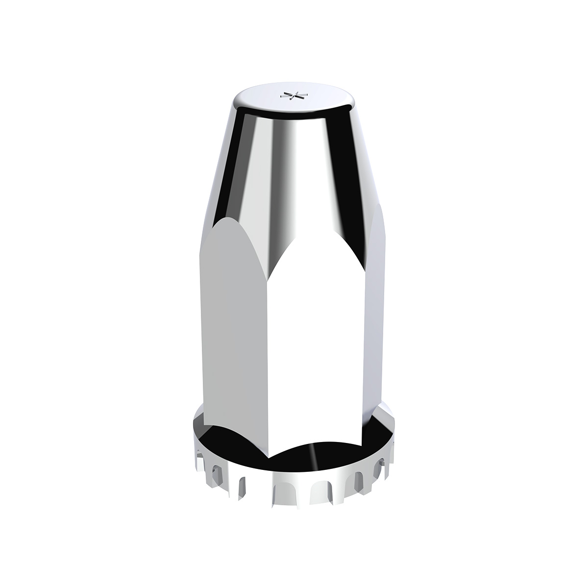 33mm X 4" Chrome Plastic Extra Tall Nut Covers With Flange - Thread-On (60-Pack) - Thumbnail 2