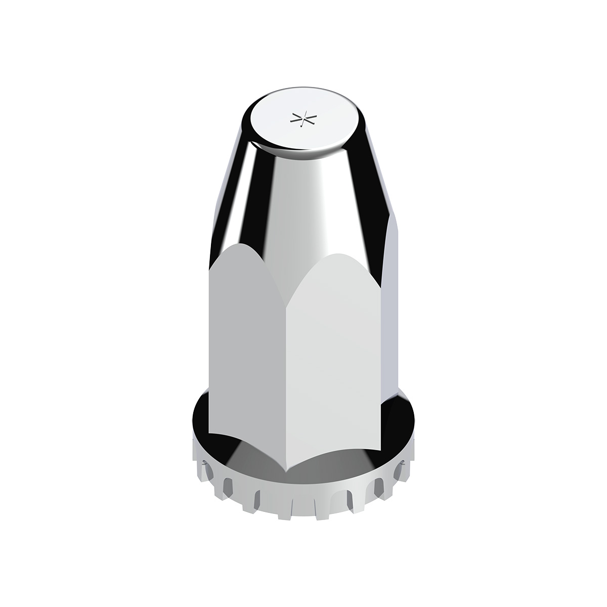 33mm X 4" Chrome Plastic Extra Tall Nut Covers With Flange - Thread-On (60-Pack) - Thumbnail 3