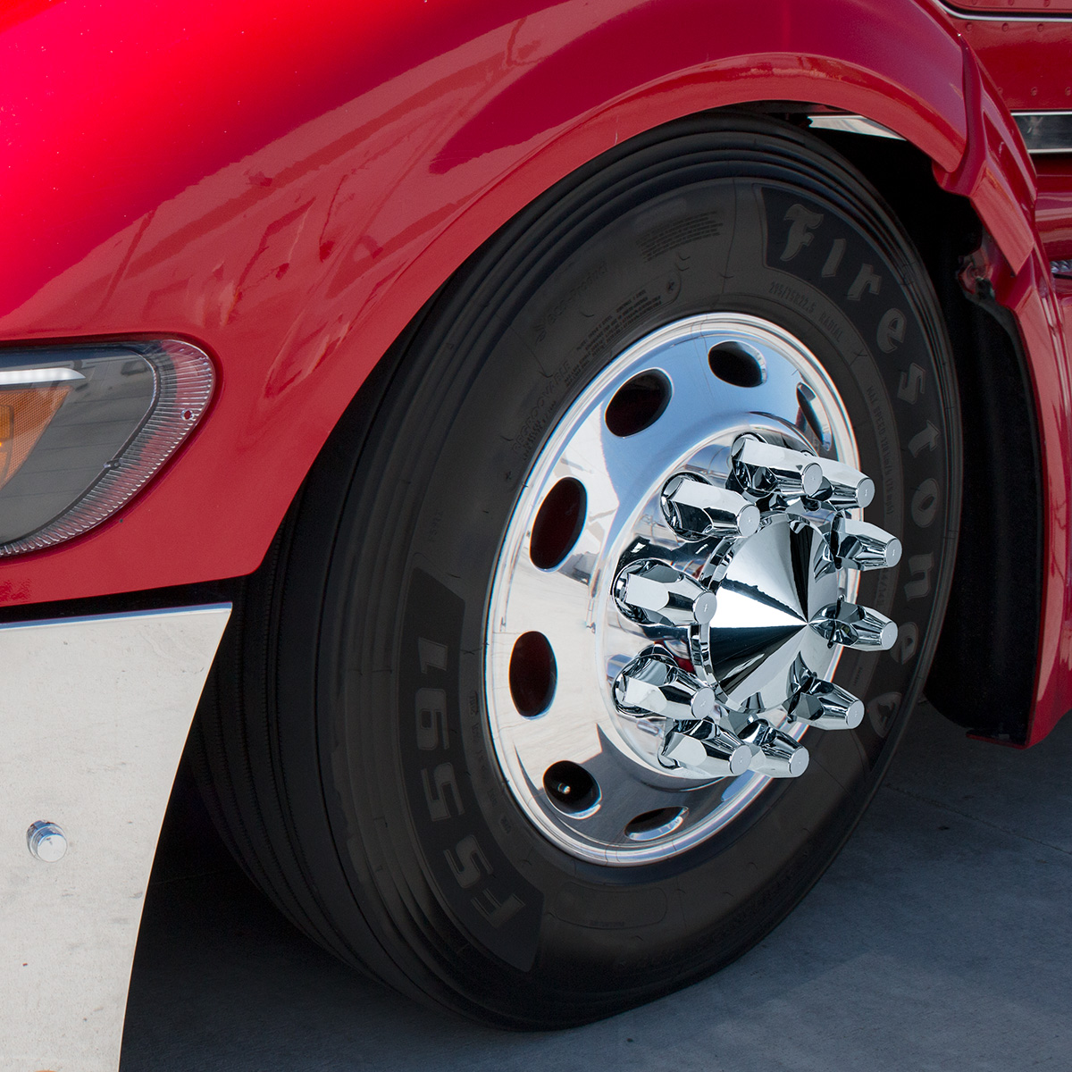 33mm X 4" Chrome Plastic Extra Tall Nut Covers With Flange - Thread-On (60-Pack) - Thumbnail 7