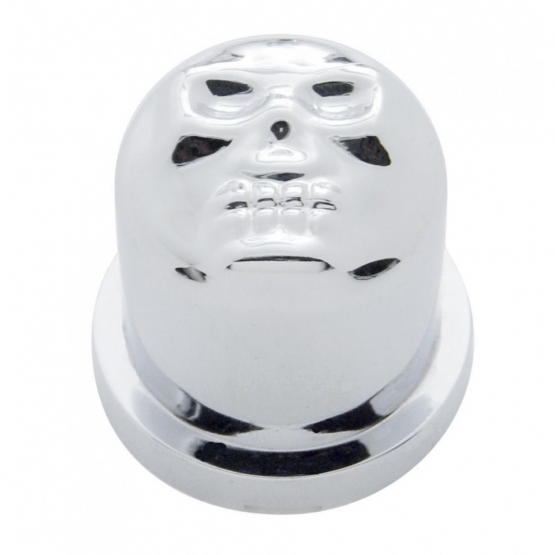 7/16" X 3/4" Chrome Plastic Skull Nut Cover, Push-On Style (Bulk)