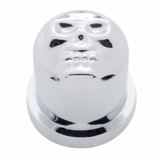 11/16" X 1-1/4" Chrome Plastic Skull Nut Cover, Push-On Style (Bulk)