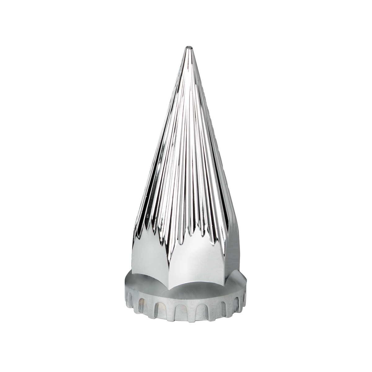 33mm X 4-3/4" Chrome Plastic Razor Nut Cover With Flange - Thread-On (Bulk) - Thumbnail 5