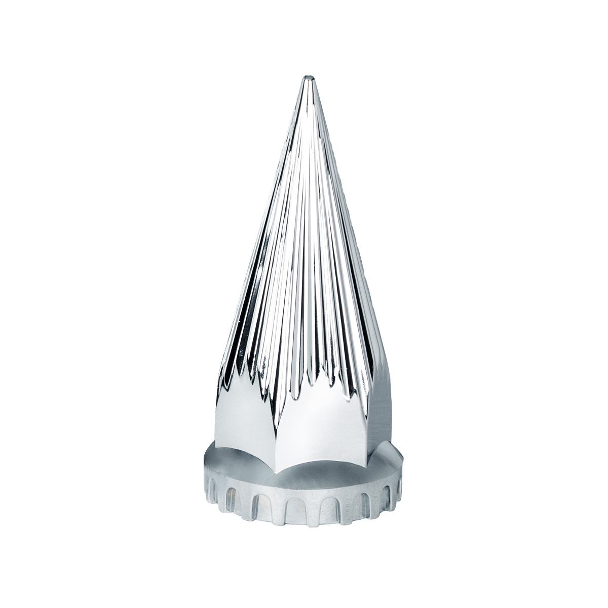 33mm X 4-3/4" Chrome Plastic Razor Nut Covers With Flange - Thread-On (60-Pack) - Thumbnail 2