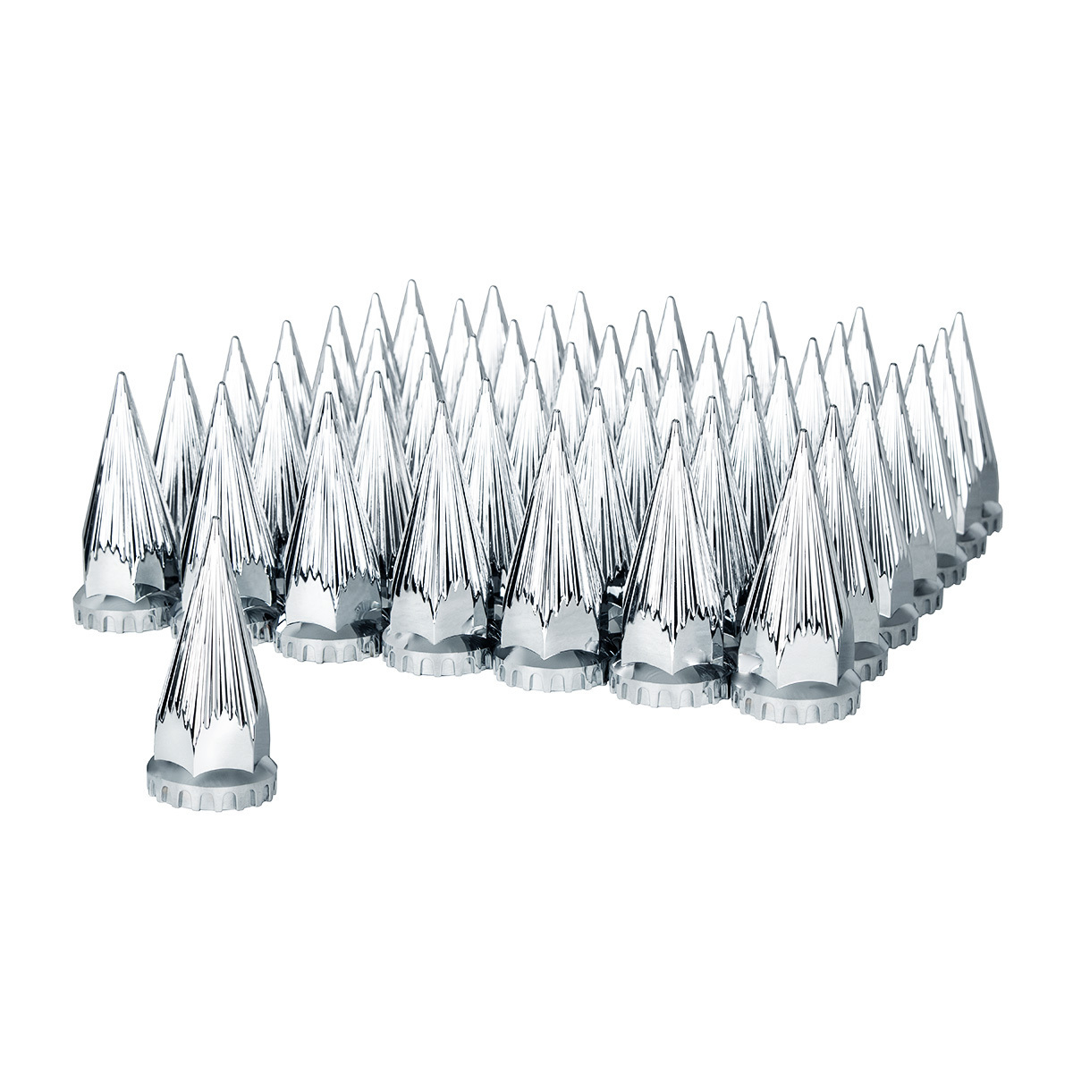 33mm X 4-3/4" Chrome Plastic Razor Nut Covers With Flange - Thread-On (60-Pack) - Thumbnail 7