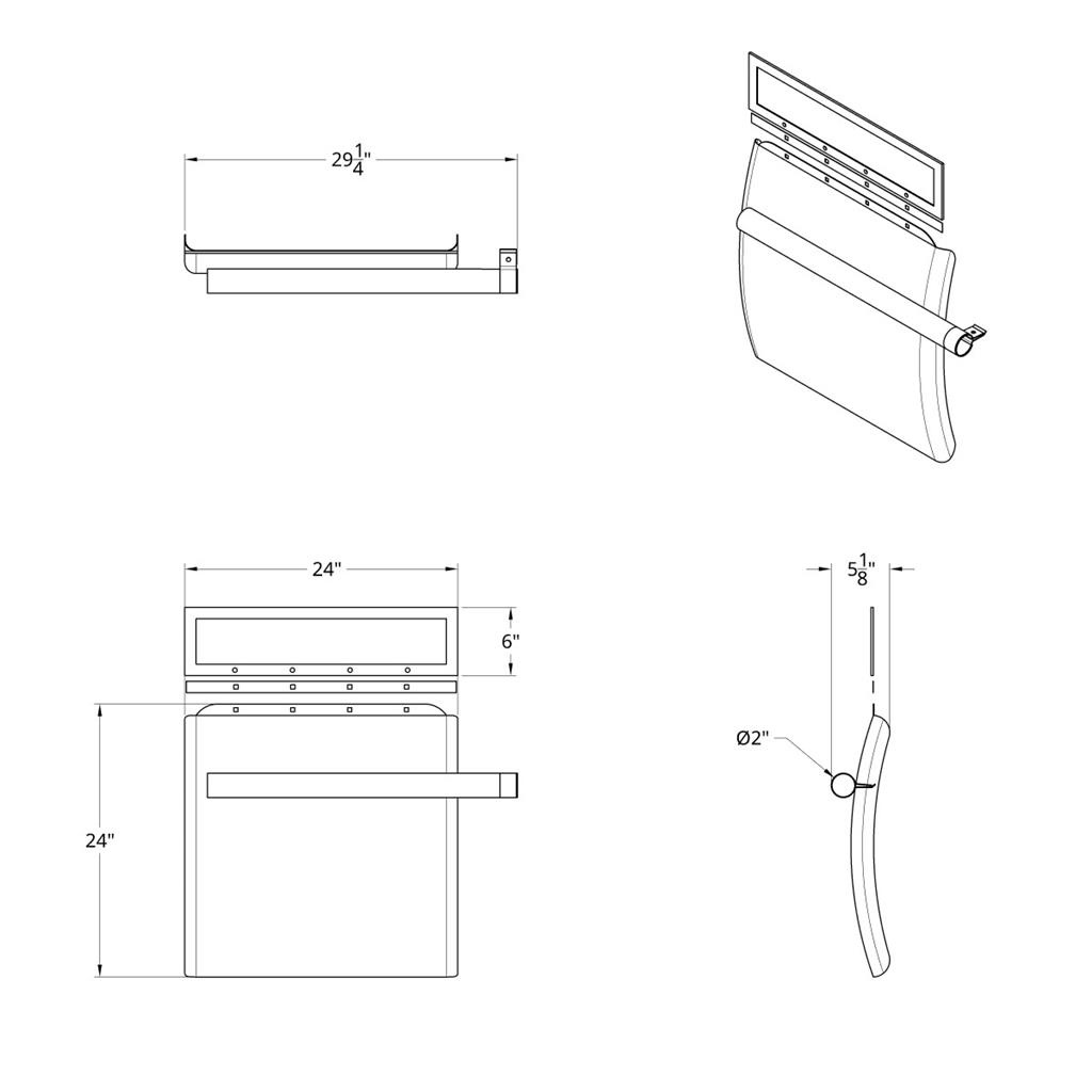 24" x 24" Stainless Competition Series Quarter Fender Set - Tube Bracket (Pair) - Thumbnail 10