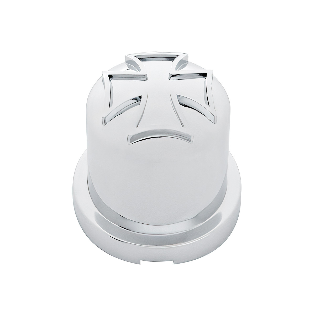 15/16" X 1-1/2" Chrome Plastic Iron Cross Nut Cover, Push-On Style (10-Pack) - Thumbnail 3