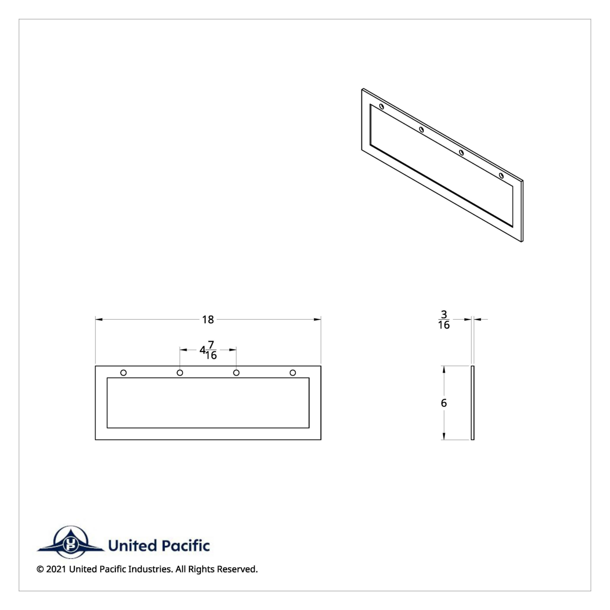 18" X 6" Rubber Quarter Fender Top Mud Flap - Thumbnail 3