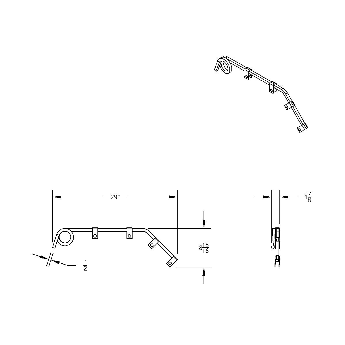 Black Angled Mud Flap Hangers - 1 Coil (Pair) - Thumbnail 3
