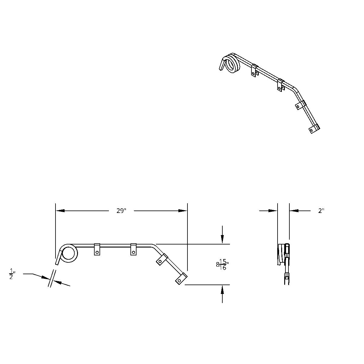 Black Angled Mud Flap Hangers - 2 Coils (Pair) - Thumbnail 3