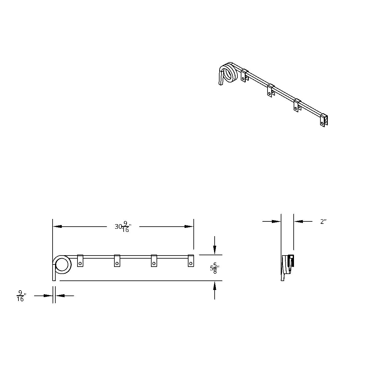 Black Straight Mud Flap Hangers - 2 Coils (Pair) - Thumbnail 3