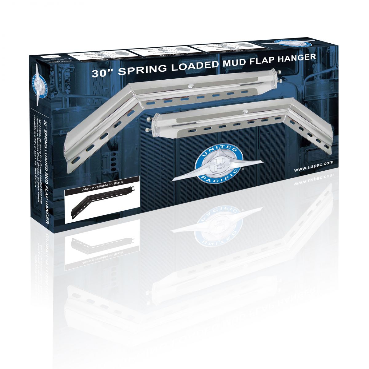 30" Stainless 45-Degree Angled Heavy Duty Mud Flap Hangers - 2.5" Bolt Pattern (Pair) - Thumbnail 4