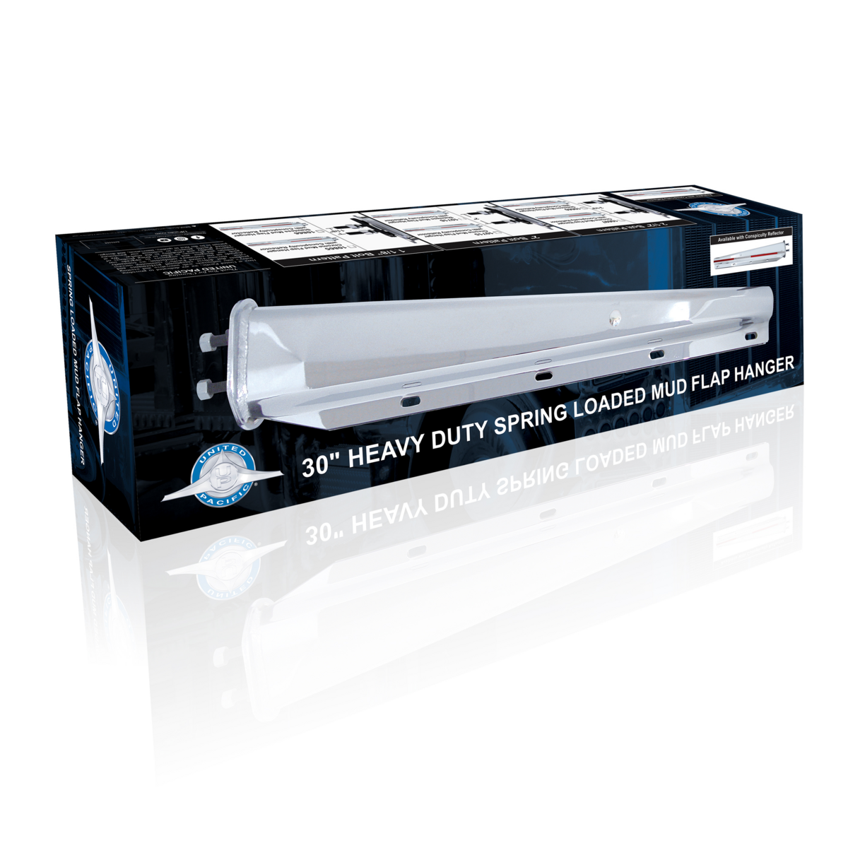 30" Black Heavy Duty Mud Flap Hangers - 2.5" Bolt Pattern (Pair) - Thumbnail 7