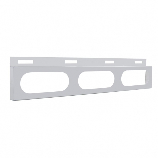 Stainless Top Mud Flap Bracket - 3 Oval Light Cutout (Each) - Thumbnail 2