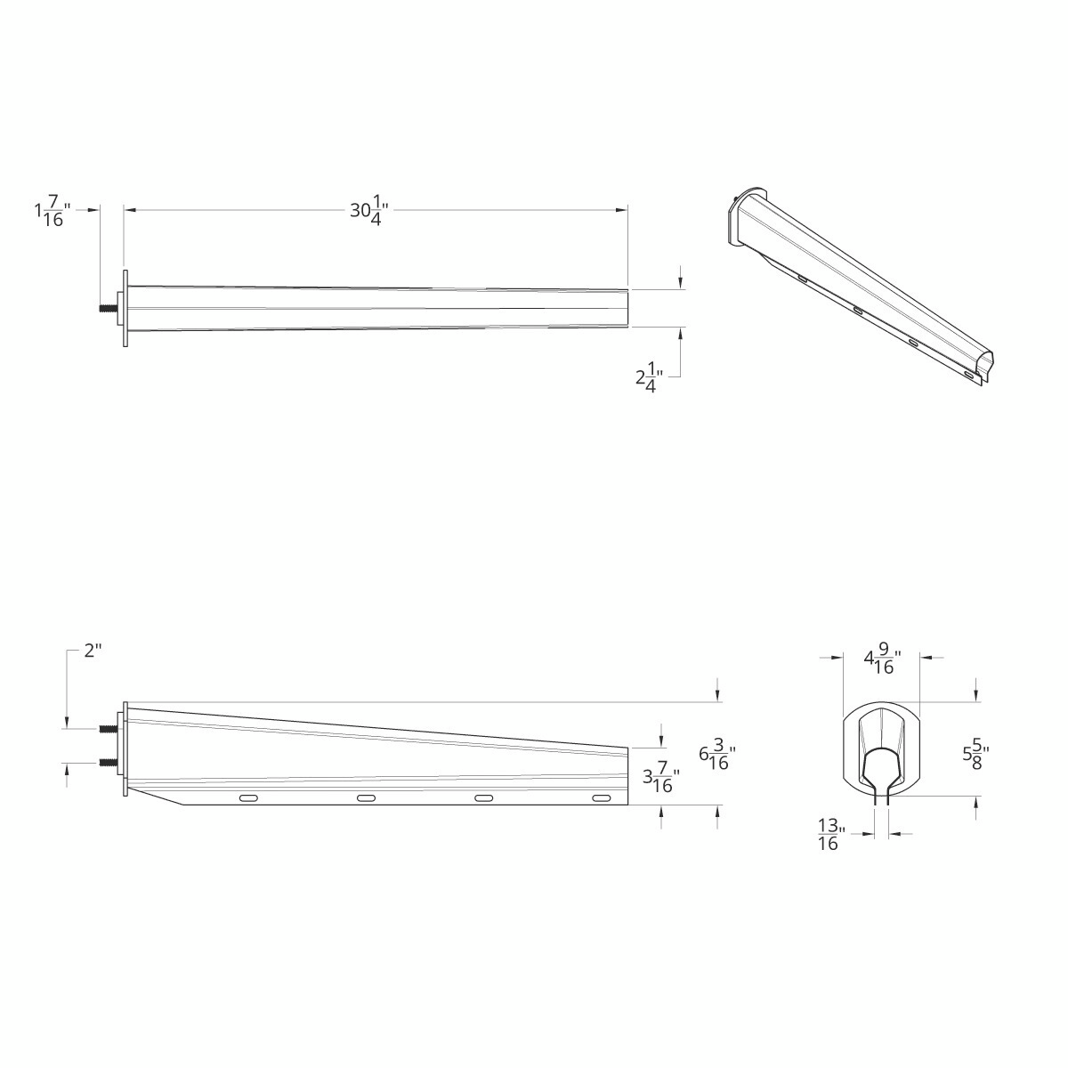 30" 304 Stainless Heavy Duty Mud Flap Hangers - 2" Bolt Pattern (Pair) - Thumbnail 5
