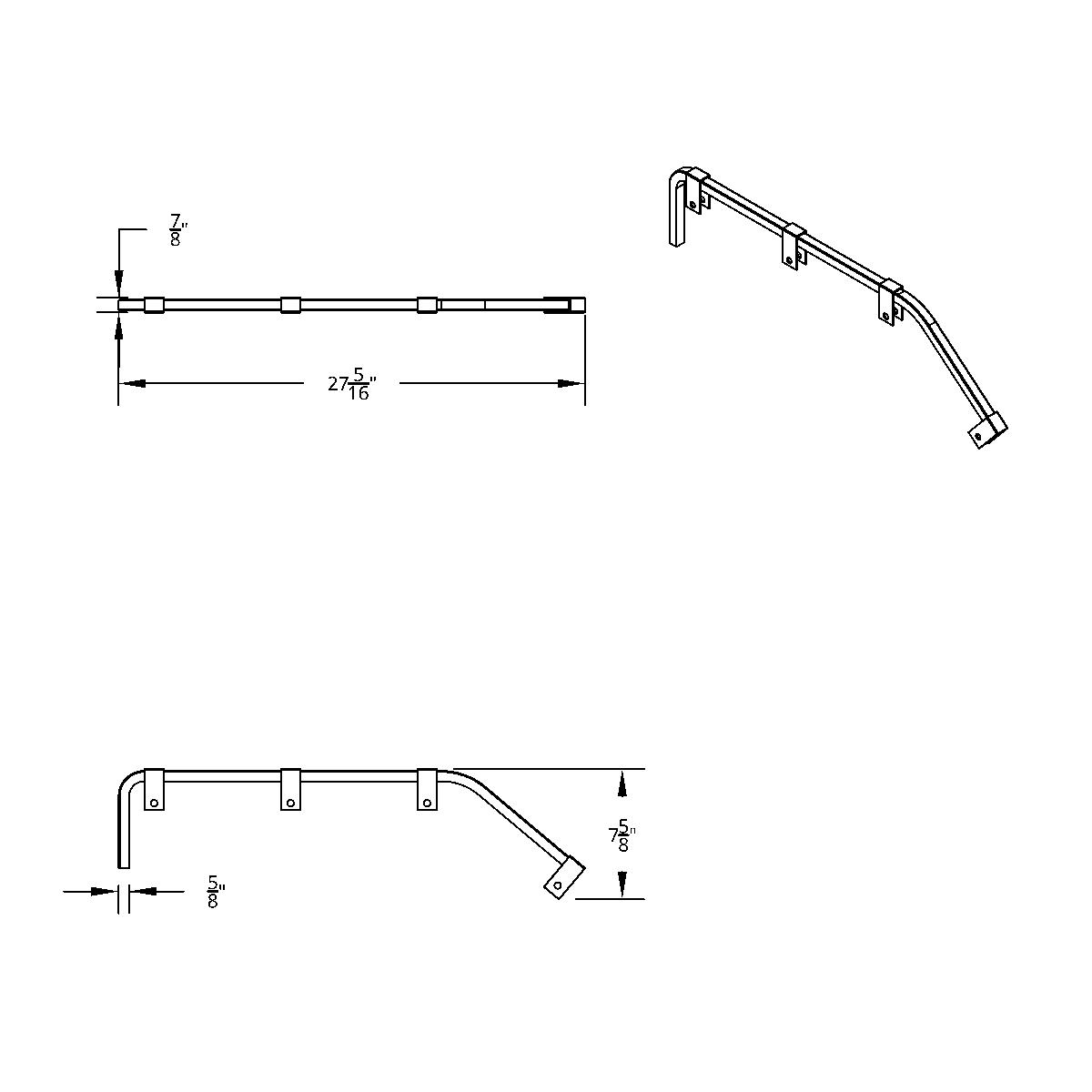 Black Angled Mud Flap Hangers - No Coil (Pair) - Thumbnail 3