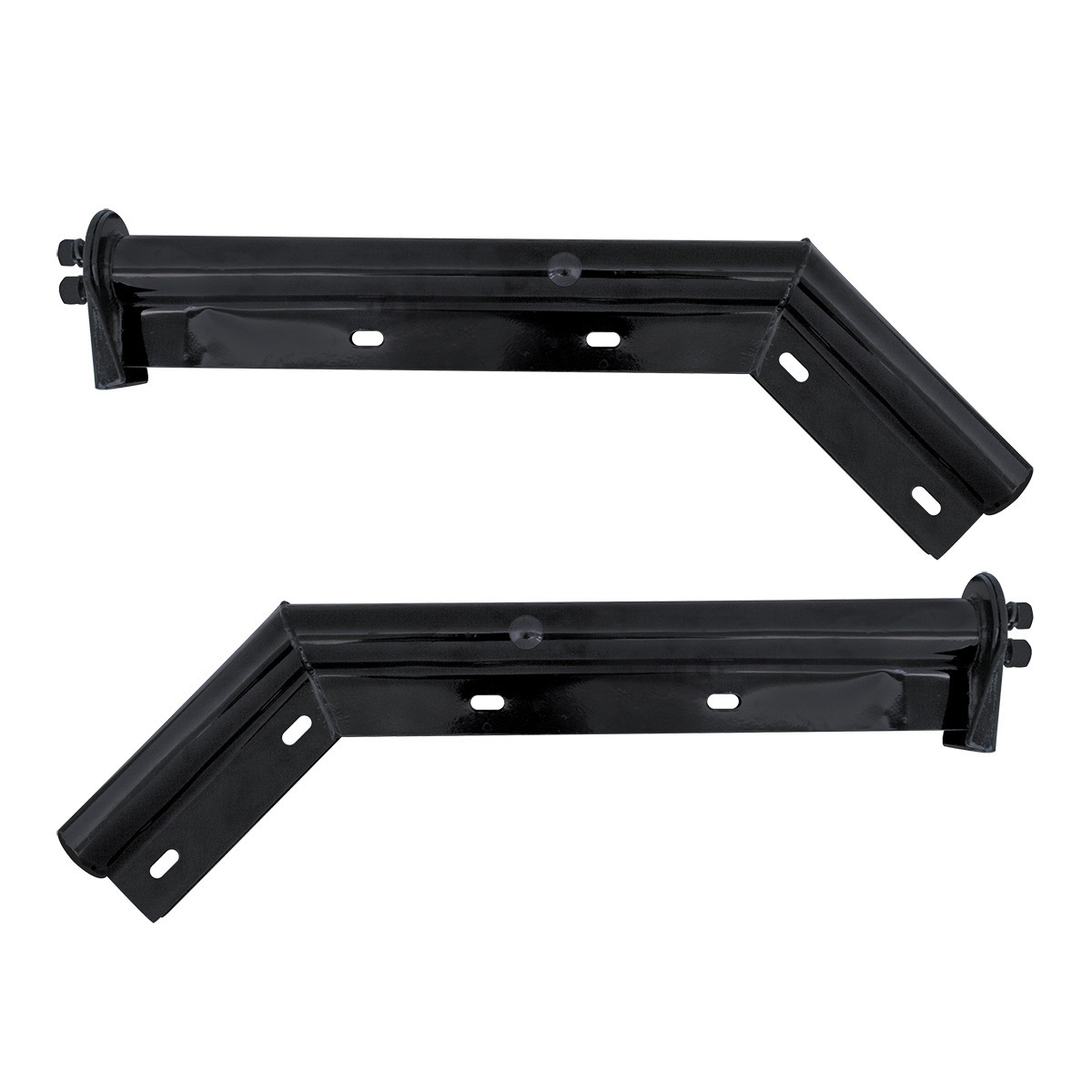 28" Black 45-Degree Angled Mud Flap Hangers - 1-1/8" Bolt Pattern (Pair) - Thumbnail 5