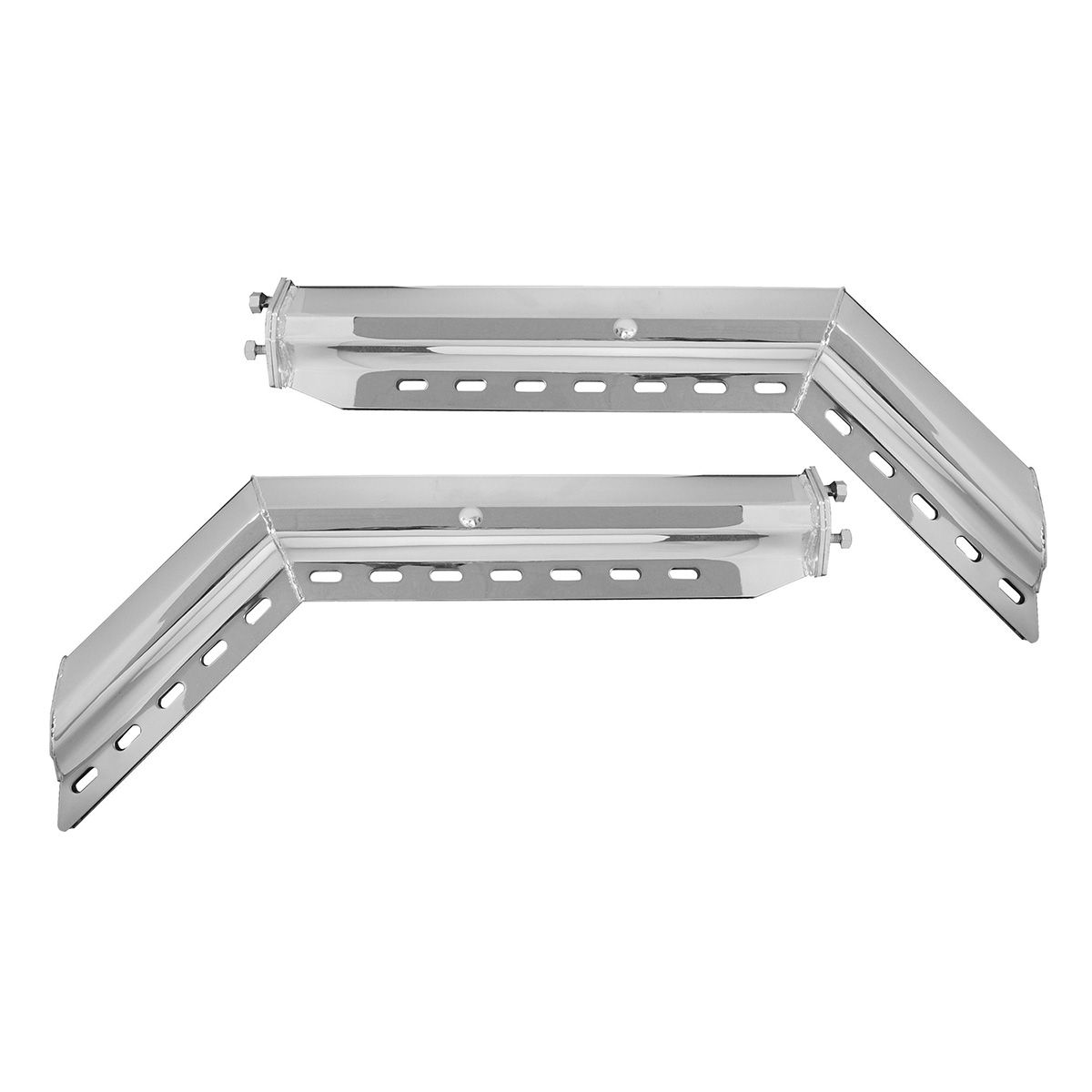 30" Stainless 45-Degree Angled Heavy Duty Mud Flap Hangers - 2" Bolt Pattern (Pair)