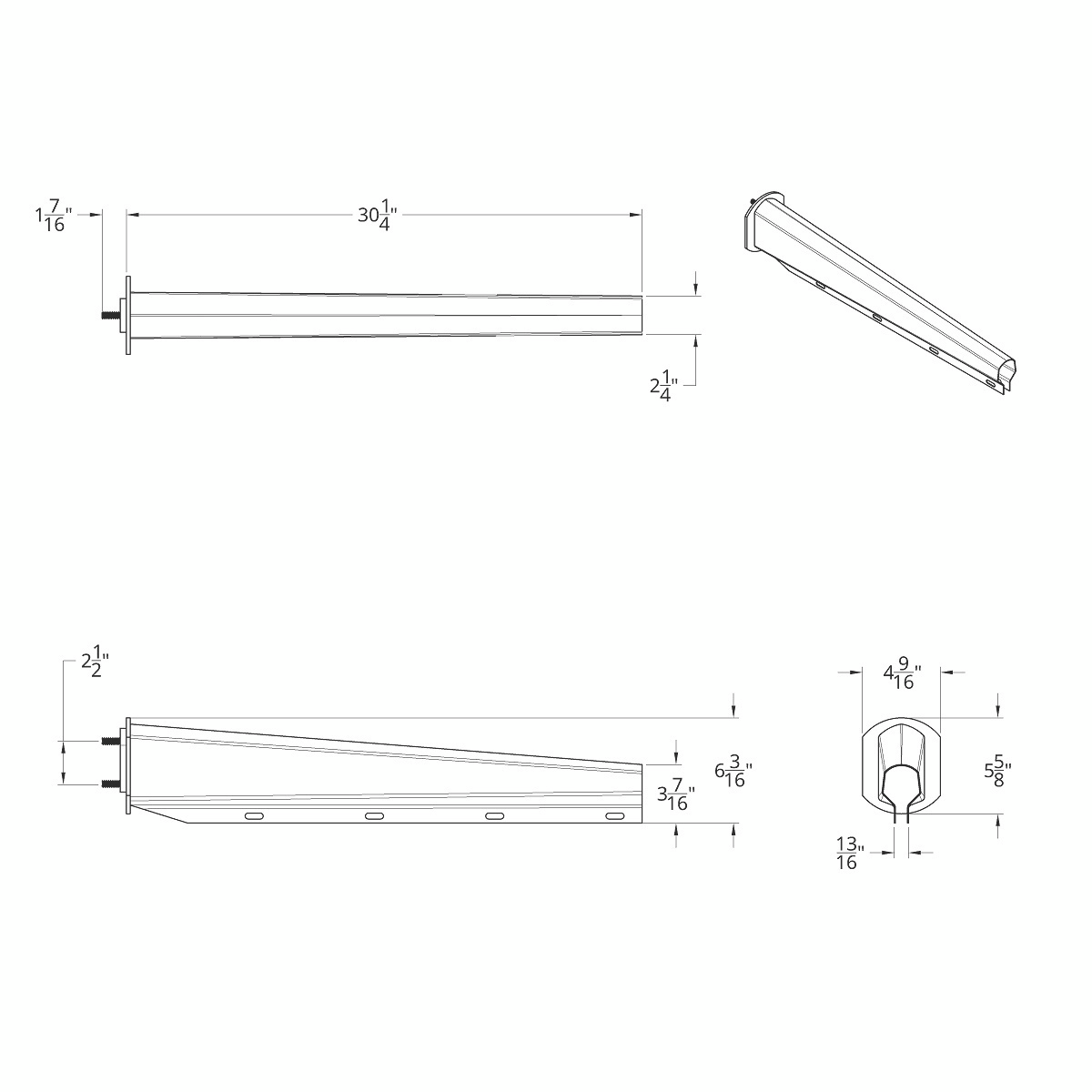 30" Chrome Heavy Duty Mud Flap Hangers With Reflector - 2.5" Bolt Pattern (Pair) - Thumbnail 3