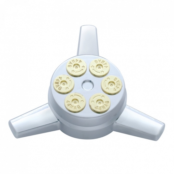 Chrome Plastic Gun Cylinder Hubcap Spinner Only (Bulk)