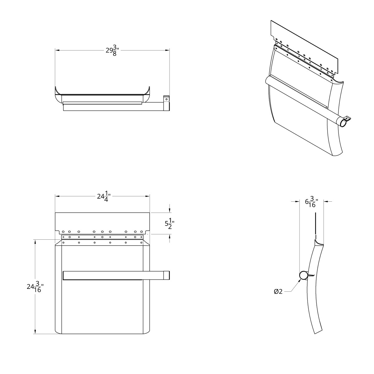 24" X 24" "Competition Series" Heavy Duty Black Poly Quarter Fender Set - Thumbnail 10