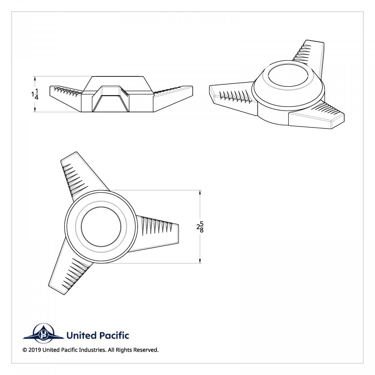 Chrome Plastic 3 Bar Right Swing Hubcap Spinner Only - Thumbnail 5