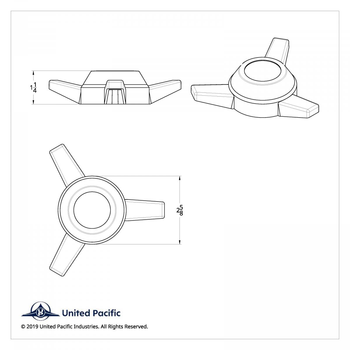 Chrome Plastic 3 Bar Straight Hubcap Spinner Only - Thumbnail 5