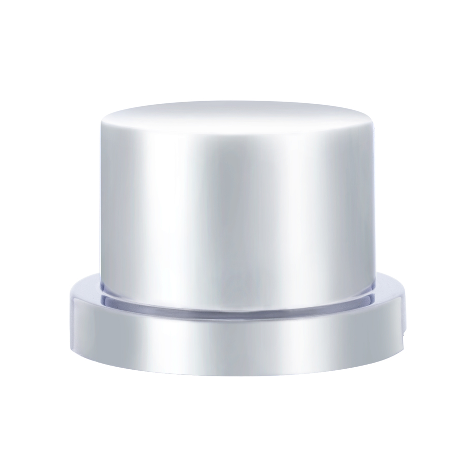 7/16" X 1/2" Chrome Plastic Flat Top Nut Cover - Push-On (Bulk) - Thumbnail 2