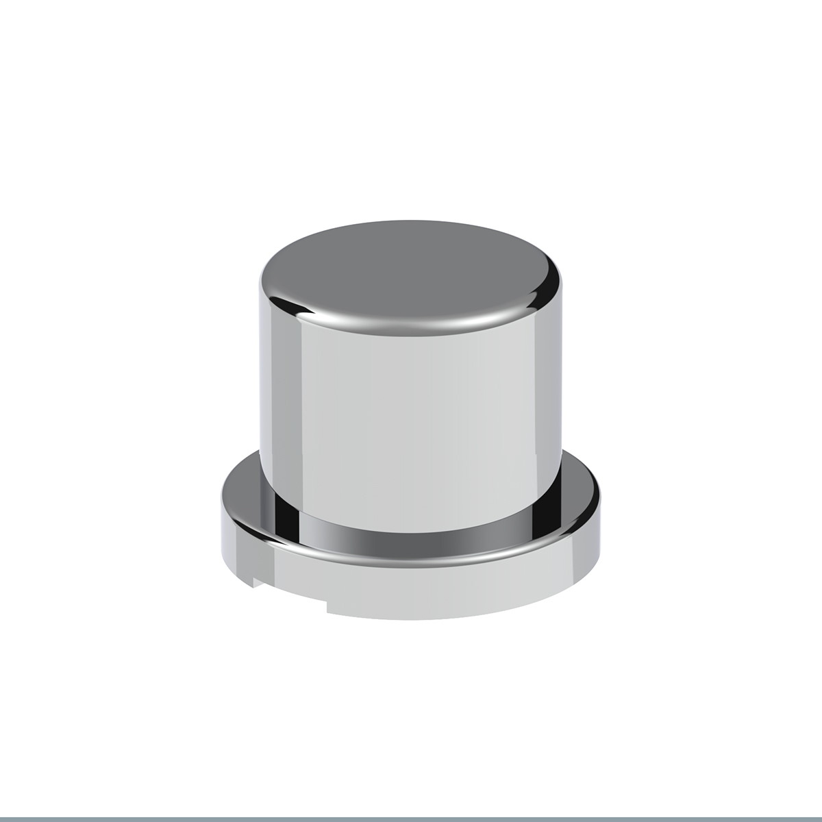 1/2" x 5/8" Chrome Plastic Flat Top Nut Covers - Push-On (10-Pack) - Thumbnail 2