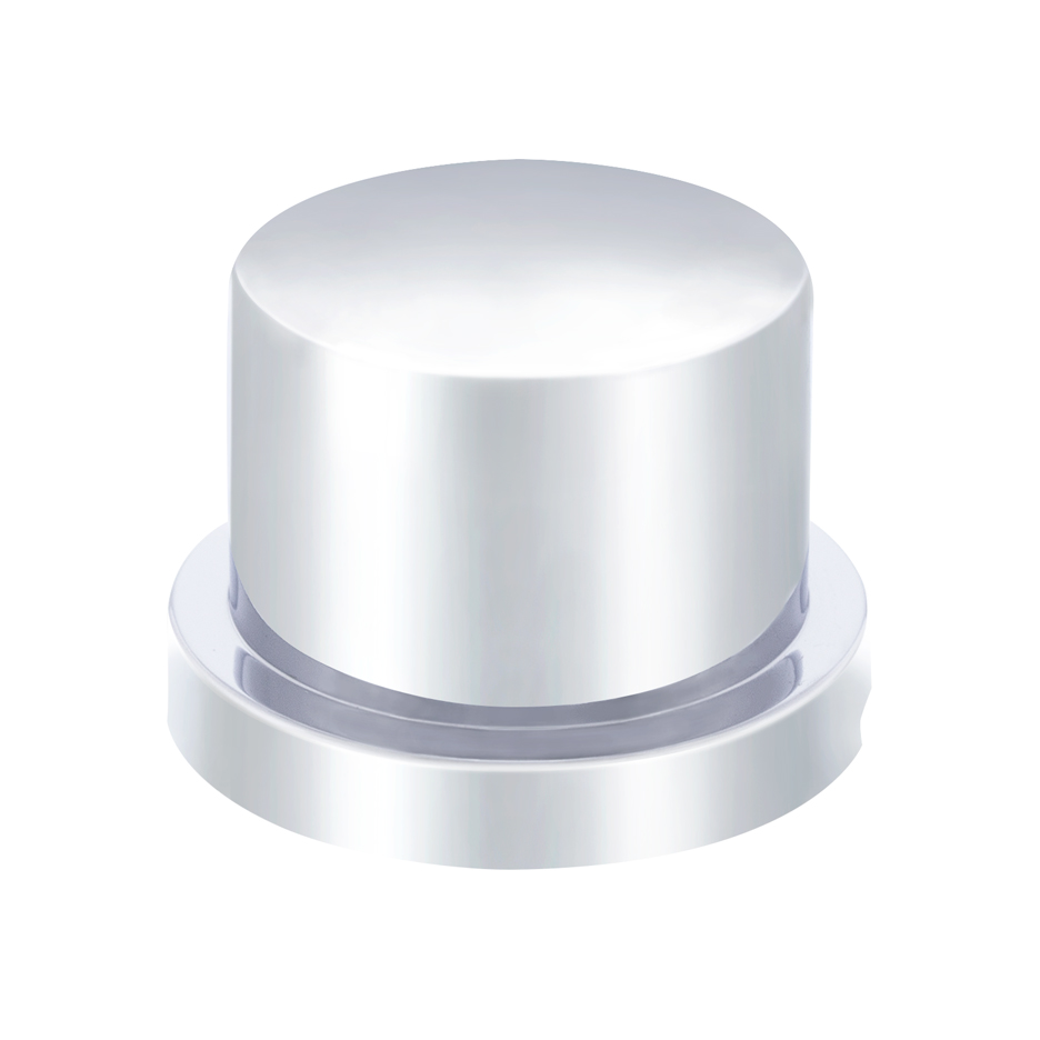 1/2" X 5/8" Chrome Plastic Flat Top Nut Cover - Push-On (Bulk)