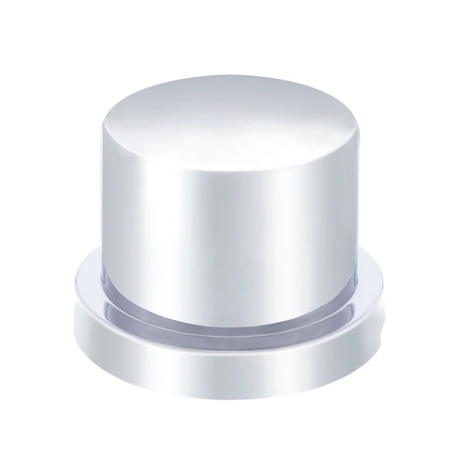 9/16" X 11/16" Chrome Plastic Flat Top Nut Cover - Push-On (Bulk)