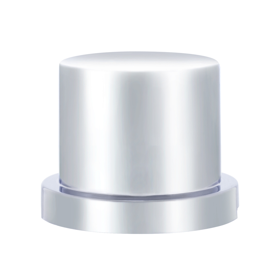 5/8" X 1" Chrome Plastic Flat Top Nut Cover - Push-On (Bulk) - Thumbnail 2