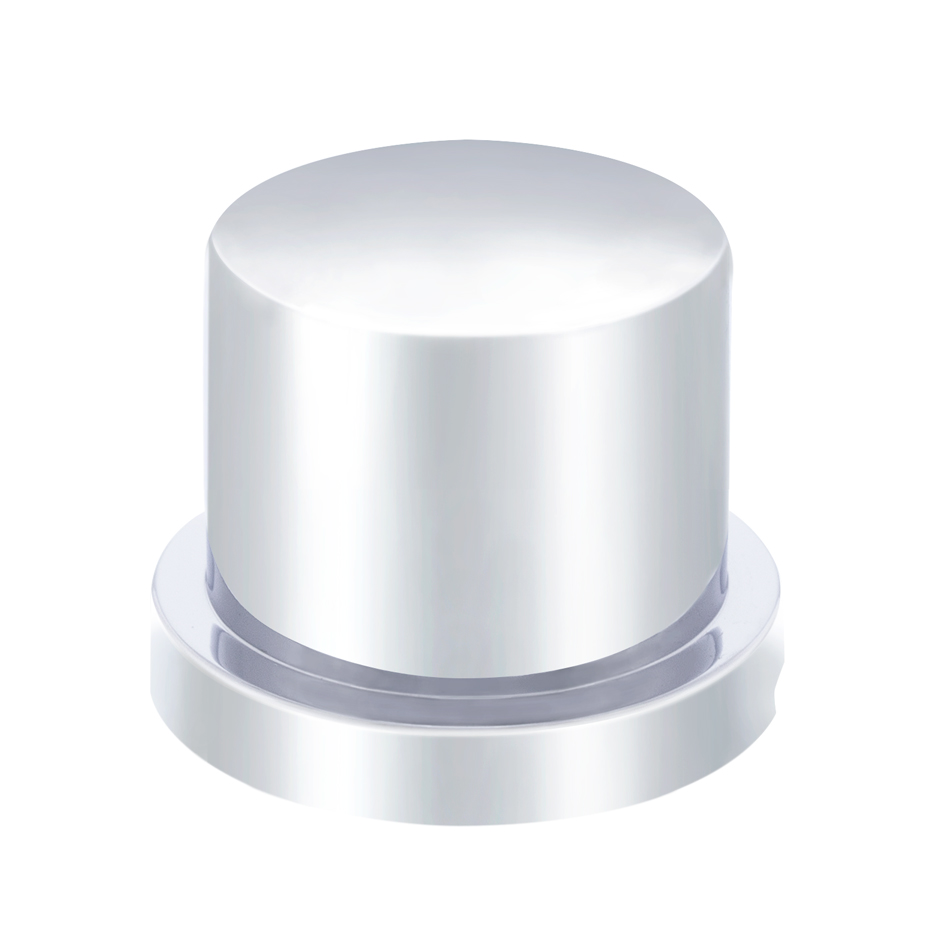 11/16" X 15/16" Chrome Plastic Flat Top Nut Covers - Push-On (10-Pack)